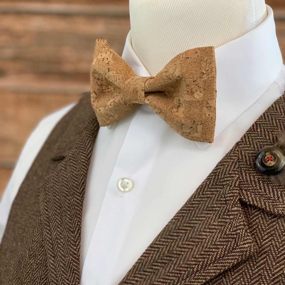 Men’s Rustic Style Cork Wood Bow Tie